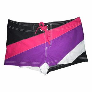 OP Ocean Pacific Rainbow Colorful Patchwork Short